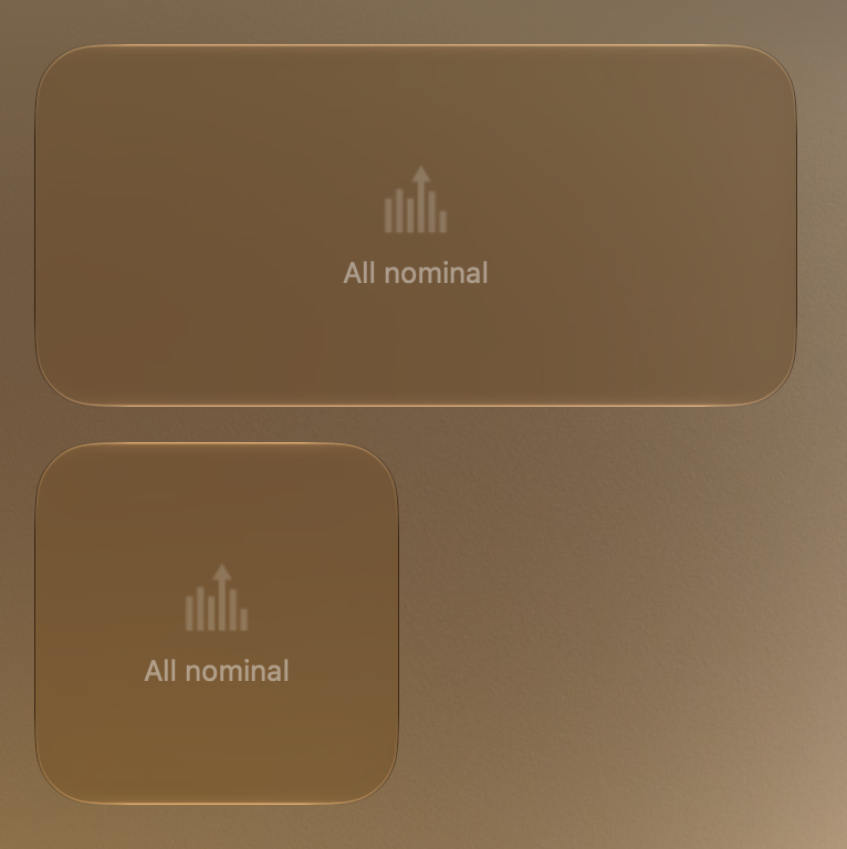 The Anomalous ambient widget in two sizes, both reading All nominal.